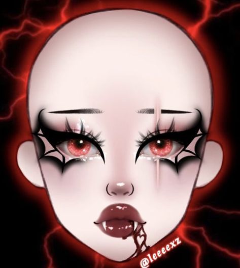 Fantasy Makeup Halloween, Halloween Makeup Face Charts, Makeup Ideas Drawing Halloween, Makeup Ideas Cosplay, Goth Makeup Drawing, Halloween Face Charts, Cute Gothic Makeup, Makeup Art Face Inspiration, Clawdeen Makeup