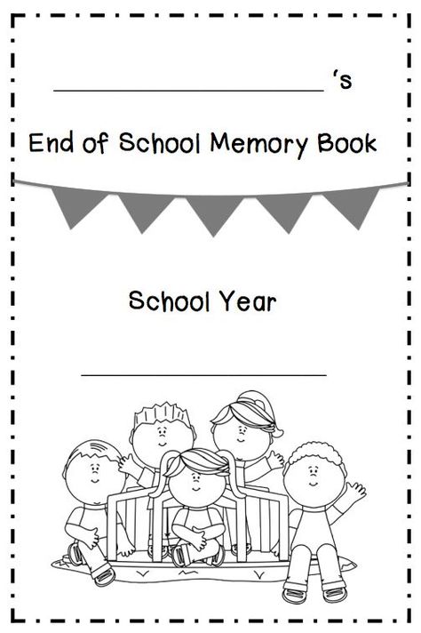 End of School Memory Book.    End of the school year memory book activity for K or 1st graders. Print, cut in half, then staple each booklet. School Year Memory Book, Coloring Pages Color By Number, Preschool Memory Book, Memory Book Cover, School Memory Book, Memory Book Kindergarten, School Year Memories, Memory Book School, Book School