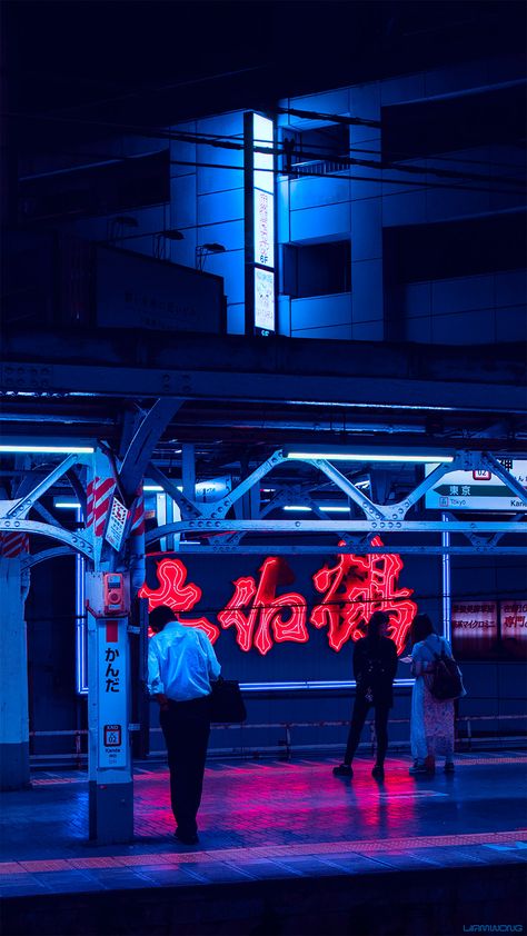 Liam Wong, Night Photography Portrait, Neon Cyberpunk, Neon Noir, Low Light Photography, Tokyo Night, New Retro Wave, Night Train, Urban Aesthetic