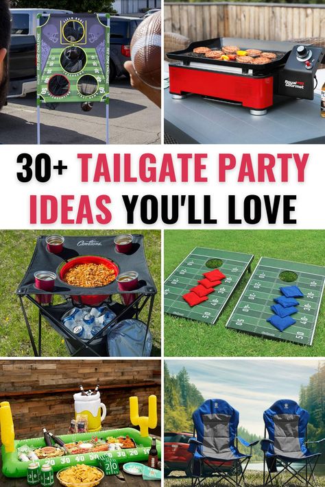 Pulling off an incredible tailgate party is easier when you have the right stuff. These tailgating accessories make for an epic event. 40th Birthday Tailgate Party, High School Tailgate Party, Tailgate Christmas Party, Work Tailgate Party Ideas, Tailgate Football Party, Tailgate Game Ideas, Tail Gate Party Ideas, Elegant Tailgate Party, Tailgate Fundraiser Ideas