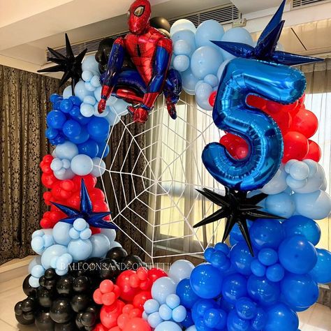 An Spidey-tastic addition to any epic party!🕷️❤️Experimented with something new and created a web of joy with Spider-Man balloon decor! . . . . . . . (spider-man theme decor, spider-man decor, spider-man party, kids birthday party) #spiderman #spidermanparty #spidermandecorations #spidermandecor #spidermanspiderman #kidspartydecor #kidspartytheme #kidspartyideas Spider Man Birthday Aesthetic, Spider Man Balloon Arch, Spider Man 2nd Birthday, Spiderman And His Amazing Friends Party, Spidey And His Amazing Friends Birthday Decorations Ideas, Boys Birthday Theme Ideas, Spider Man Birthday Decoration, Spiderman Balloon Arch, Spider Man Themed Birthday Party