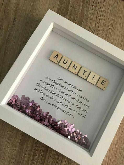 Scrabble Frame, Navidad Diy, Cadeau Diy, Crafty Gifts, Aunt Gifts, Wrapping Ideas, Diy Christmas Gifts, Family Gifts, Box Frames