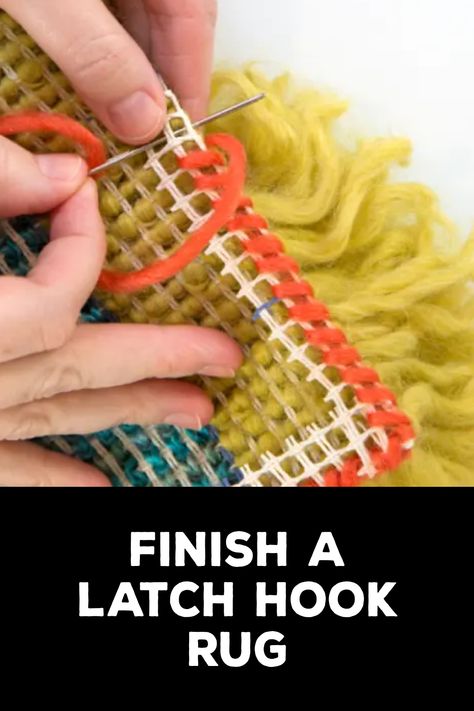 How to Finish a Latch Hook Rug Latch Hook Rug Backing, How To Finish A Hooked Rug, Latch Hook Rug Patterns Free, Hook Rugs Diy How To Make, Lach Hook Rug, Latchhook Patterns, Latch Hook Patterns, Diy Latch Hook Rug, Latch Hook Wall Hanging