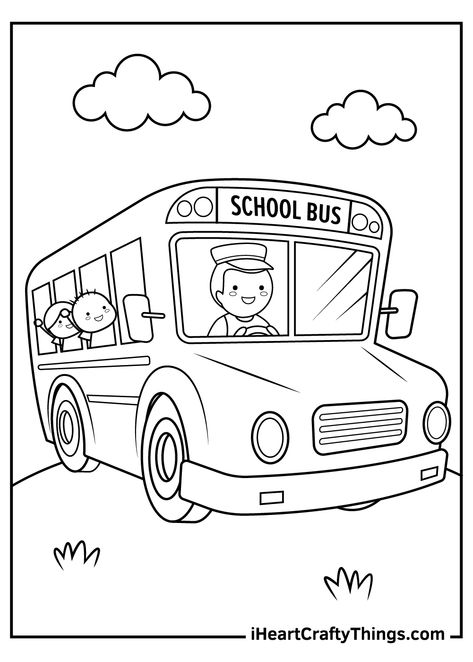 How To Draw A School Bus, School Bus Worksheet Preschool, Wheels On The Bus Drawing, School Bus Printable, School Bus Coloring Page Free Printable, School Bus Coloring Page, Bus Coloring Page, School Bus Driver Gift Ideas, Bus Sekolah