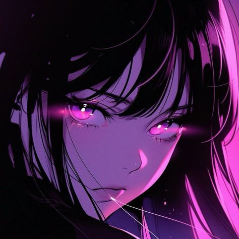 Pp Cool Girl, Purple Pfp Anime, Purple Anime Icon, Anime Pfp Girly, Purple Anime Pfp, Pp Cool, Digital Art Anime, Anime Profile, Cartoon Profile Pics