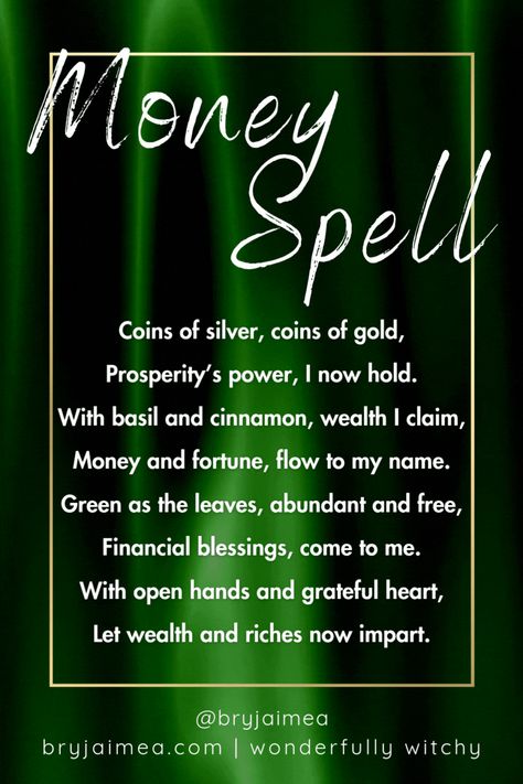 Unlock financial abundance with this powerful money spell! Using the energies of silver and gold, along with basil and cinnamon, this ritual draws wealth and prosperity into your life. Perfect for those seeking to enhance their financial flow and manifest riches. Set your intentions, chant the words, and welcome money and success with an open heart. Embrace the magic of abundance and let the blessings of wealth and fortune come to you. #MoneySpell #Abundance #ManifestWealth #ProsperityMagic Money Attracting Herbs, Money Bowl Spell Chant, Spells For Money Wealth Good Luck, Black Magic Spells Money, Powerful Money Spell Chants, Financial Abundance Spell, Spell For Abundance, Spells For Abundance, Money Oil Recipe Witchcraft