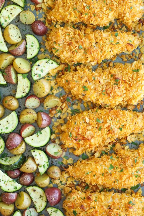 Baked Ranch Chicken Tenders, Dinner Ideas For One, Yummy Dinner Ideas, Ranch Chicken Tenders, Cornflake Chicken, Baked Ranch Chicken, Sheet Pan Dinners Recipes, Dinners To Make, Chicken Dinners