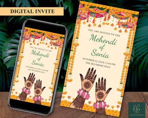 Mehendi Night Invitation, Mehendi Invitation Template, Mehendi Invite Template, Henna Template, Mehendi Invitation, Mendhi Ideas, Dholki Night, Mehendi Night, Henna Party