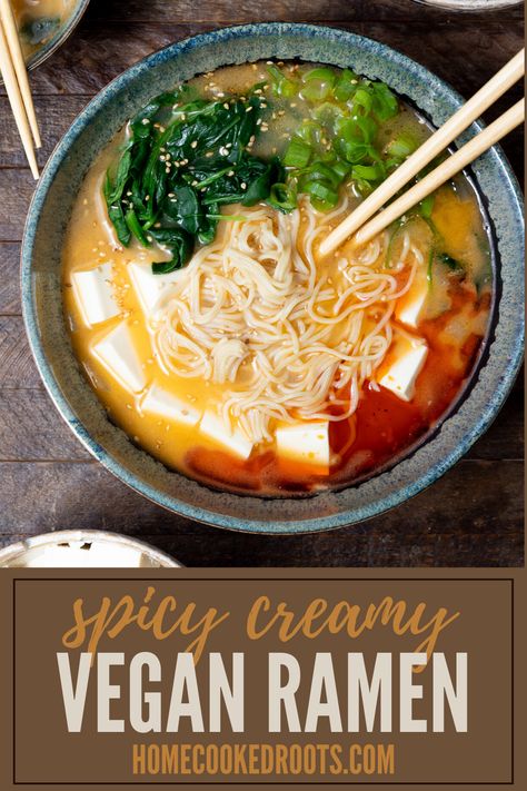 Instant Pot Vegan Ramen, Vegan Green Chili Soup, Vegan Spicy Ramen, Tofu Ramen Soup, Spicy Vegetarian Ramen, Vegan Ramen Broth, Spinach Ramen, Creamy Vegan Ramen, Ramen With Tofu