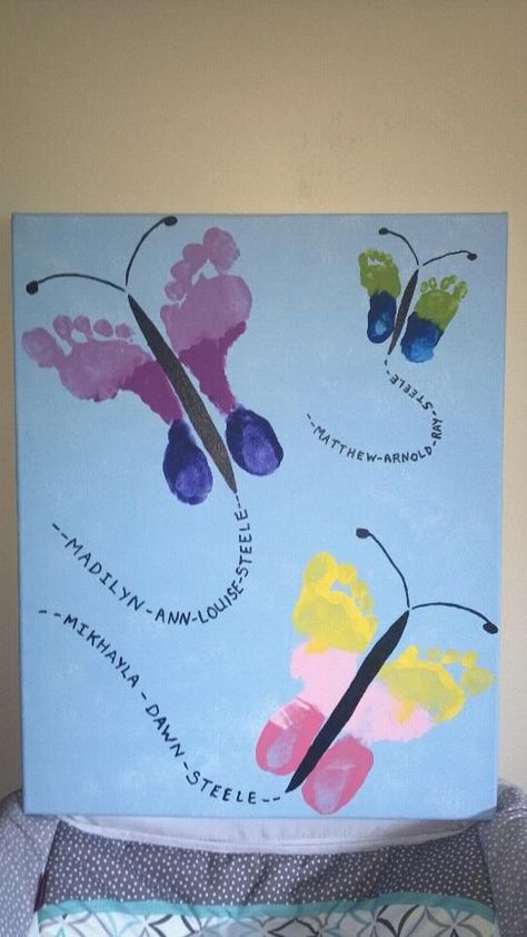 more butterfly footprints Butterfly Footprints, Footprint Craft, Footprint Crafts, Footprint Art, Handprint Crafts, Mothers Day Crafts For Kids, Daycare Crafts, Butterfly Crafts, Handprint Art