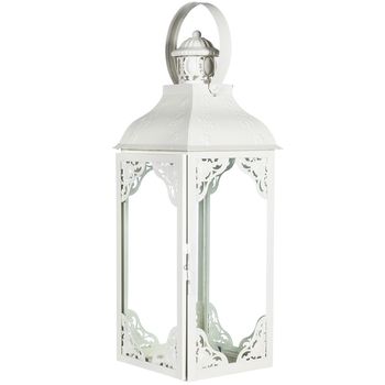 $44.00-18" White Metal Lantern Home Decor Frames, Beach Wedding Centerpieces, Lantern Candle, White Lanterns, Decor Shopping, Textured Throw Pillows, Lantern Candle Decor, Wedding Lanterns, Metal Lanterns