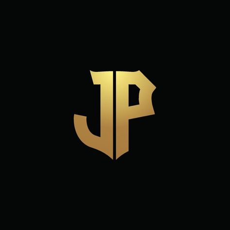 JP logo monogram with gold colors and shield shape design template 9 August Adivasi Day, Ip Logo, Meldi Ma Hd Photo, Monogram Tattoo, Initials Logo Design, Emoji Images, Initials Logo, J P, Image Icon