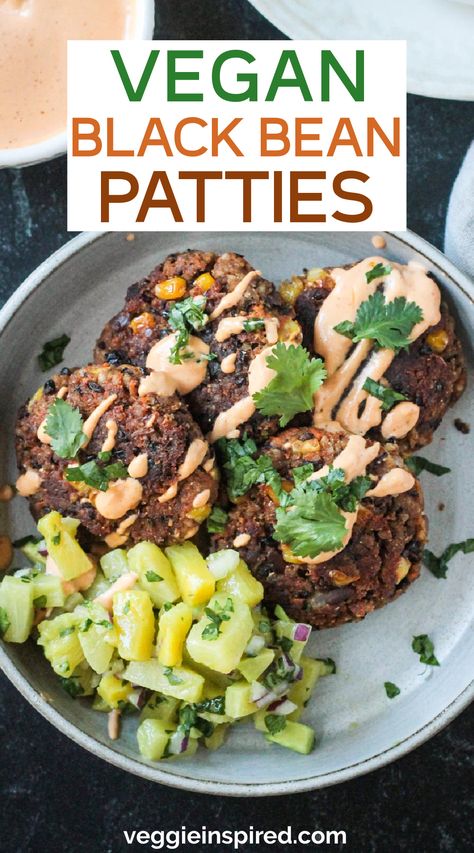 These Vegan Black Bean Patties are crispy on the outside, tender on the inside, packed with nutrients and texture, and are so flavorful! They make an easy meatless dinner that pairs beautifully with a variety of sides. Ready in about 30 minutes. Bean Patty, Bean Patties, Black Bean Patties, Jamaican Patty, Vegan Black Bean, Meatless Dinner, Meatless Meals, Millet, Black Bean