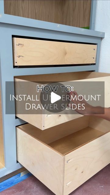 Natalie Park | DIY, Builds & Design on Instagram: "The 6 drawers for the built-ins are installed 🎉 and here’s step-by-step on how I installed these @blum_usa undermount drawer slides! These are seriously the top of the top BEST drawer slides. Ask any cabinet maker! Full extension, soft close, and the sliding is so buttery smooth. Why did I wait so long to use these myself for a DIY project?!   TBH, I was VERY intimidated to buy and install these because they just look and seem overwhelming to install.. which is why I prob always opted for side mount slides in my previous DIY projects. But they’re actually fairly easy to install!  I hope this little tutorial breaks it down easily for you and gives you the confidence to try these out! If I can do it, so can you!  Note*: this tutorial shows Installing Drawer Slides, 6 Drawer Tall Dresser, Undermount Drawer Slides, Wood Drawer Slides, How To Make Drawers, Heavy Duty Drawer Slides, Drawer Sliders, Cabinet Slides, Bump Out