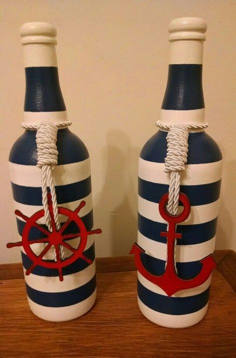 Tropisk Fest, Decor Marin, Awesome Woodworking Ideas, Deco Marine, Nautical Crafts, Wine Craft, Wine Bottle Art, Wine Bottle Diy Crafts, Rockler Woodworking