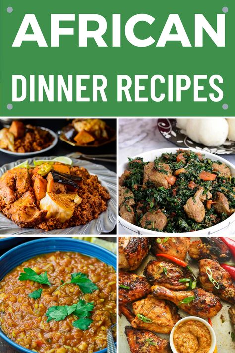 Here are some of my favorite African dinner recipes! African Dinner Recipes, African Dinner, African American Food, African Peanut Stew, Best Chicken Dishes, African Recipes Nigerian Food, American Dinner, West African Food, Nigerian Recipes