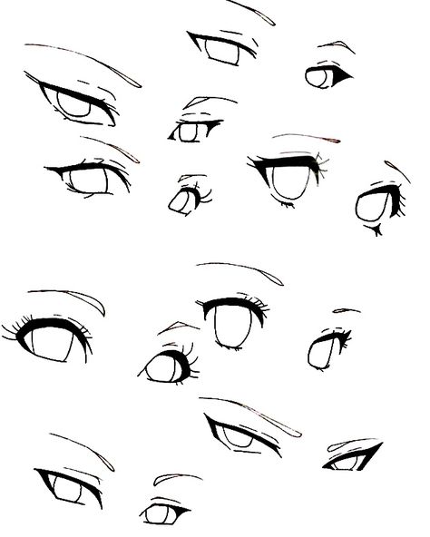 Tutorial de ojos Anime Eyes Looking Down Reference, Half Smile Drawing, Anime Eyes Different Angles, Anime Eyes Sketch Drawing Reference, Male Eyes Art Reference, Eyes Artwork Sketches, Oc Eyes Drawing, Eyes Opening Animation, Eye Refrences Photos Drawing