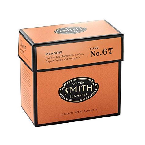 Smith Teamaker | Rooibos - Meadow No. 67 - Chamomile, Rooibos, Hyssop & Rose Petals | Sugar-Free, Non-GMO, Plant Based Caffeine-Free Chamomile Blend Tea (15 Sachets, 85oz each) Smith Teamaker, Steven Smith, Lemon Myrtle, Peppermint Leaves, Herbal Infusion, Chamomile Flowers, Caffeine Free, Sachets, Herbal Tea