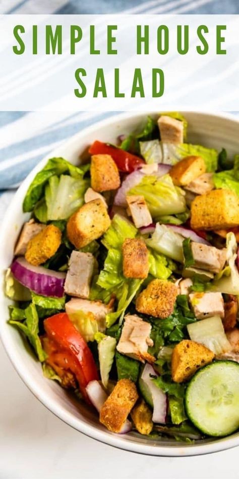 Basic Dinner Salad, Basic Side Salad, Basic Salad Recipes, House Salad Recipe, Basic Salad, Beginners Recipes, Kid Friendly Salad, Side Salad Recipes, House Salad