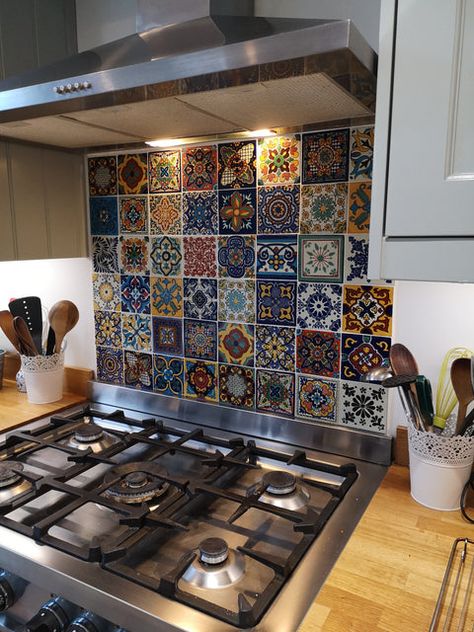 Kitchen Splash Back, Blue Terracotta, Green Yellow Blue, Talavera Tiles, Mexican Designs, Stair Risers, Traditional Mexican, Top Crafts, Handmade Tiles