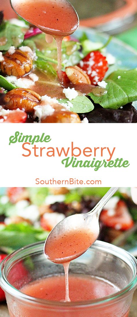 This Strawberry Vinaigrette proves that less is more. It calls for only 5 ingredients and takes about 5 minutes to make. #ad #NewNESTEA #LessIsMore Strawberry Dressing, Strawberry Salad Dressing, Fresh Basil Recipes, Strawberry Vinaigrette, Basil Vinaigrette, Strawberry Basil, Basil Recipes, Salad Dressing Recipes Homemade, Herb Recipes