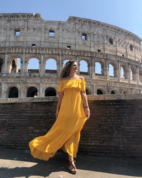 Italia, see you soon 🧡 Italy Colosseum, Roma Italy, European Summer Outfits, See You Soon, Dress Yellow, European Summer, Sun Dress, Summer 2024, Yellow Dress