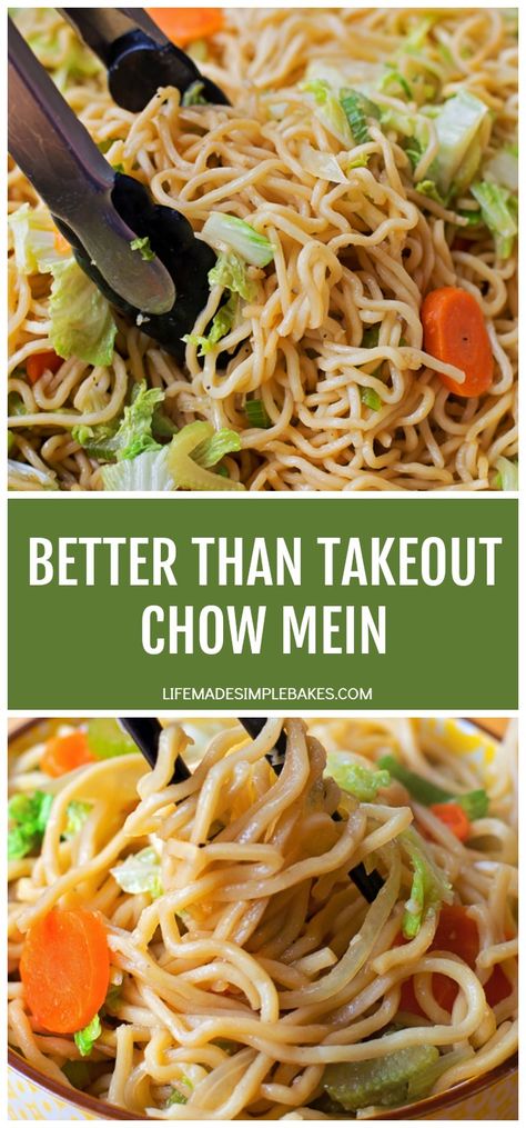 There's no need to order out! This better than takeout chow mein is flavorful, delicious, and ready to go in just 20 minutes!! #betterthantakeoutchowmein #chowmein #betterthantakeoutchinesefood #chowmeinrecipe Chow Mein Noodles Recipe, Cashew Chicken Stir Fry, Crispy Chow Mein Noodles, Shabbat Recipes, Exotic Recipes, Life Made Simple, Chow Mein Recipe, Chicken Chow Mein, Best Chinese Food