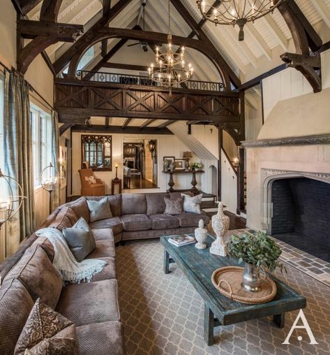 Room Ideas Interior Design, Sitting Room Ideas, Limestone Fireplace Surround, Period Architecture, Modern Tudor, Gothic Dollhouse, Oak Interior, Sitting Room Design, Tudor Revival