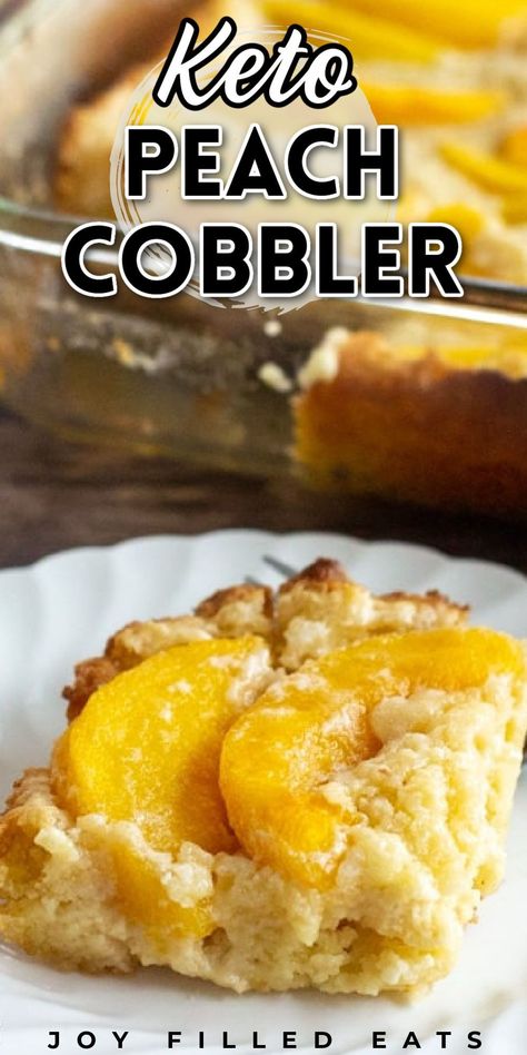 Keto Peach Cobbler, Dolce Poche Calorie, Breakfast Low Carb, Postre Keto, Low Carb Low Sugar, Sugar Free Low Carb, Low Carb Dessert, Peach Cobbler Recipe, Keto Cake