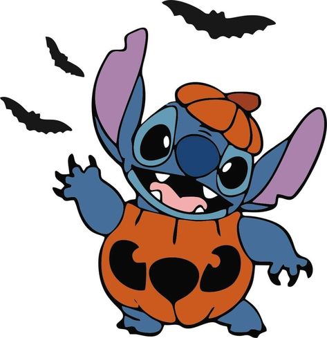 Halloween Cartoons Characters, Stitch Halloween Painting, Stitch In A Pumpkin, Stitch In Halloween Costume Drawing, Stitch Halloween Decorations, Halloween Stitch Drawing, Stitch Disney Halloween, Stitch Halloween Drawing, Pumpkin Painting Ideas Stitch