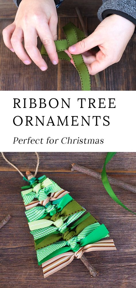 Ribbon Christmas Tree, Ribbon Tree, Ribbon Ornaments, Diy Christmas Tree Ornaments, Ribbon Christmas, Diy Snowman, Ribbon On Christmas Tree, Christmas Tree Crafts, Fabric Christmas Ornaments