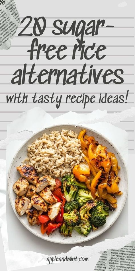 top 20 healthy rice alternatives to white rice (with recipe ideas, pros and cons, and detailed comparisons in carb, fiber, protein, sugar and glycemic index). Perfect for diabetics or weight loss. Gestational Diet Pregnancy Meals, Renal Diet Meals, Rice For Diabetics, Gestational Diet Pregnancy, Kidney Diet Food Lists, Rice Alternatives, Healthy Pregnancy Snacks, Plant Based Proteins, High Protein High Fiber