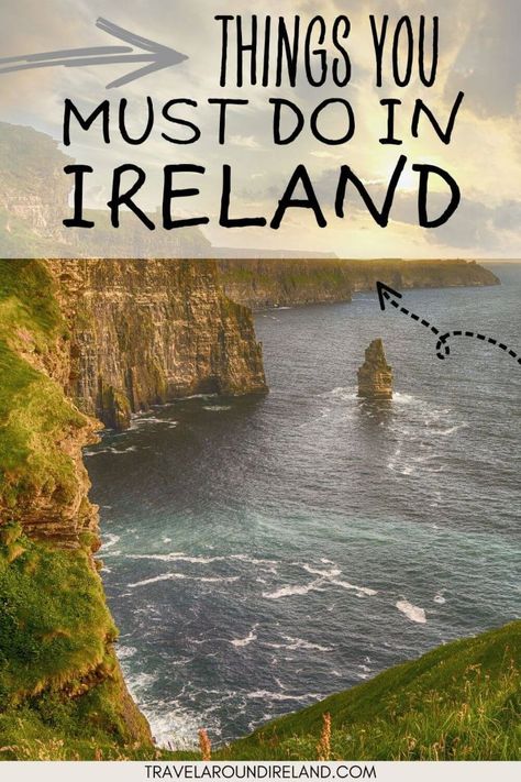 Wondering what are the things you absolutely must do in Ireland? To help you narrow things down while planning your trip to the Emerald Isle, we have compiled a list of things you must do in Ireland according to previous visitors to the island. Including historical sites, natural wonders and more. Will you be adding any of these to your Ireland itinerary? #travelaroundireland | must-do Ireland | must-do in Ireland | Ireland must-dos Ireland In March, Bucket List Europe, Things To Do In Ireland, Ireland Bucket List, Ireland Itinerary, Ireland Travel Guide, Vacation Activities, Ireland Vacation, Cliffs Of Moher