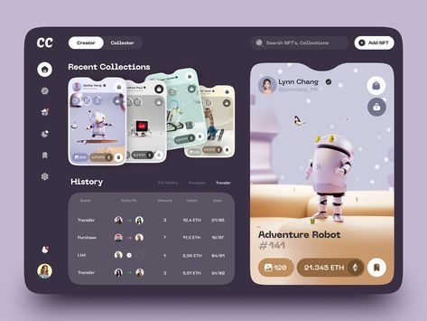 NFT Dashboard by NIKITIN on Dribbble Dashboard Web Design, การออกแบบ Ui Ux, Ui Ux Design Trends, Desain Ux, Ux Design Principles, Ui Design Dashboard, App Design Layout, Gfx Design, Ui Design Trends