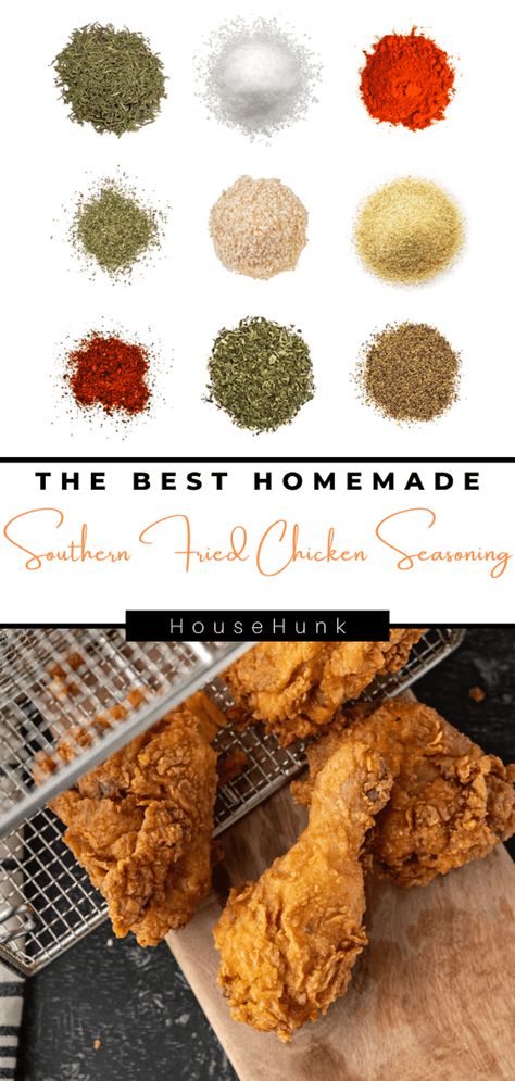 Boost your fried chicken game with this homemade Southern Fried Chicken seasoning. Experience the vibrant flavors of the American South in every bite. Chicken Fry Seasoning, Best Seasoning For Fried Chicken, Best Fried Chicken Seasoning, Fried Chicken Spice Blend, Southern Fried Chicken Seasoning, Hip Hop Chicken Seasoning, Fried Chicken Flour Seasoning, Chicken Seasoning Recipes Grilled, Homemade Fry Seasoning