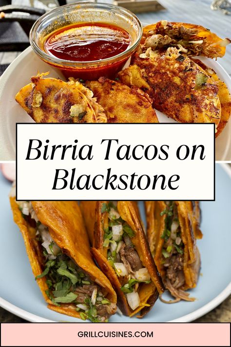 Try Blackstone Birria Tacos recipe! This street taco recipe features tender, slow-cooked beef birria grilled to perfection on a Blackstone griddle and topped with fresh onions, cilantro, and a side of rich consomé for dipping. Perfect for Mexican food recipes, healthy dinner recipes, and taco recipes, these birria tacos are ideal for a quick weeknight dinner or a fun weekend meal. Blackstone Birria, Street Taco Recipe, Birria Tacos.
Mexican Food Recipes Healthy, Leftover Birria Tacos On Blackstone, Mexican Food Recipes Healthy, Leftover Birria, Blackstone Meals, Beef Birria Tacos, Birria Tacos Recipe, Beef Birria, Street Taco Recipe, Street Taco