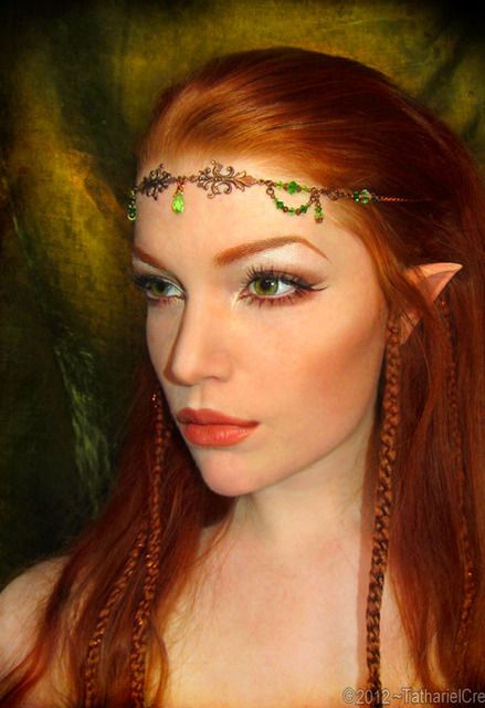 the circlette Elven Makeup, Elf Make Up, Elf Hair, Woodland Elf, Elf Ear, Elf Cosplay, Girl Elf, Elf Costume, Ginger Girls