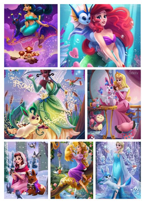 Pokemon Disney Princess, Disney Kızları, Disney Pokemon, Deco Disney, Disney Princess Anime, Princesas Disney Anime, Disney Princesses And Princes, All Disney Princesses, Disney Princess Fashion