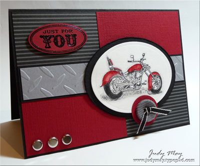 Red Ones Go Faster! by judym09 - Cards and Paper Crafts at Splitcoaststampers Masculine Birthday Cards, Boy Cards, Mft Stamps, Birthday Cards For Men, Male Cards, Masculine Cards, Card Layout, Fathers Day Cards, The Men