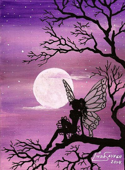 Fairy Fairy Art Simple, Easy Fairy Paintings For Beginners, Fairy World Painting, Fairy Painting Acrylic Easy, Easy Fairy Painting, Magical Painting Ideas, Fairy Canvas Painting, Fairy Painting Ideas, Fairy Acrylic Painting