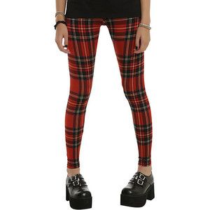 Red Plaid Leggings | Hot Topic Plaid Leggings, White Tights, Long Skirts For Women, Stretchy Leggings, Girls Leggings, Tartan Plaid, Christmas Wishlist, Sewing Clothes, Red Plaid