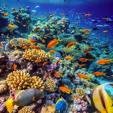 Underwater world in tropical ocean | Premium Photo #Freepik #photo #ocean #underwater-world #undersea #ocean-fish Sea Mosaic, Sea Flowers, Ocean Underwater, Sea Underwater, Tropical Ocean, Under The Ocean, Ocean Photos, Ocean Fish, Ocean Pictures