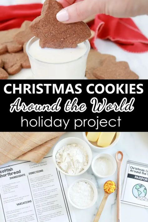 Christmas Cookies Around the World Project - Fantastic Fun & Learning Cookies Around The World, Christmas Around The World Activities, Healthy Butter, Rolled Cookies, Christmas Learning Activities, Homeschool Christmas, Preschool Theme Activities, Traditional Christmas Cookies, Christmas Learning