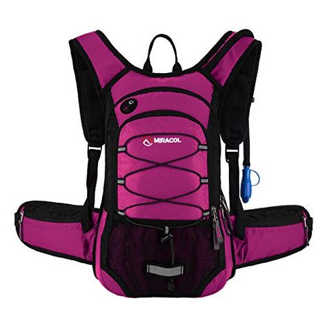 Hydration Pack Hiking Water Backpack - Miracol Hiking Backpack with 2L Bladder - Insulated Lightweight Hydration Backpack Water Backpack, Water Bladder, Daypack Backpack, Hydration Backpack, Rose Clothing, Hydration Pack, Hiking Equipment, Blue Backpack, Hiking Gear