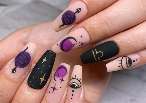 Witch Nails, Unghie Nail Art, Witchy Nails, Anime Nails, Goth Nails, Edgy Nails, Wedding 2024, Dream Nails, Fire Nails