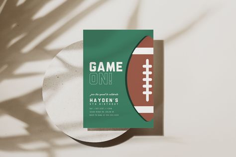 Tailgate Party Invitation, Tailgate Birthday Party Invitations, Football Themed Birthday Party Invitations, Football Invitations Birthday, Football Theme Invitation Card, Football Party Invitations, Football Tailgate, Party Boy, Football Birthday