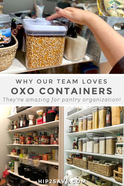 Organized Pantries, Oxo Containers, Keto Basics, Oxo Pop Containers, Small Kitchen Pantry, Pantry Containers, Pantry Storage Containers, Food Pantry Organizing, Pantry Makeover