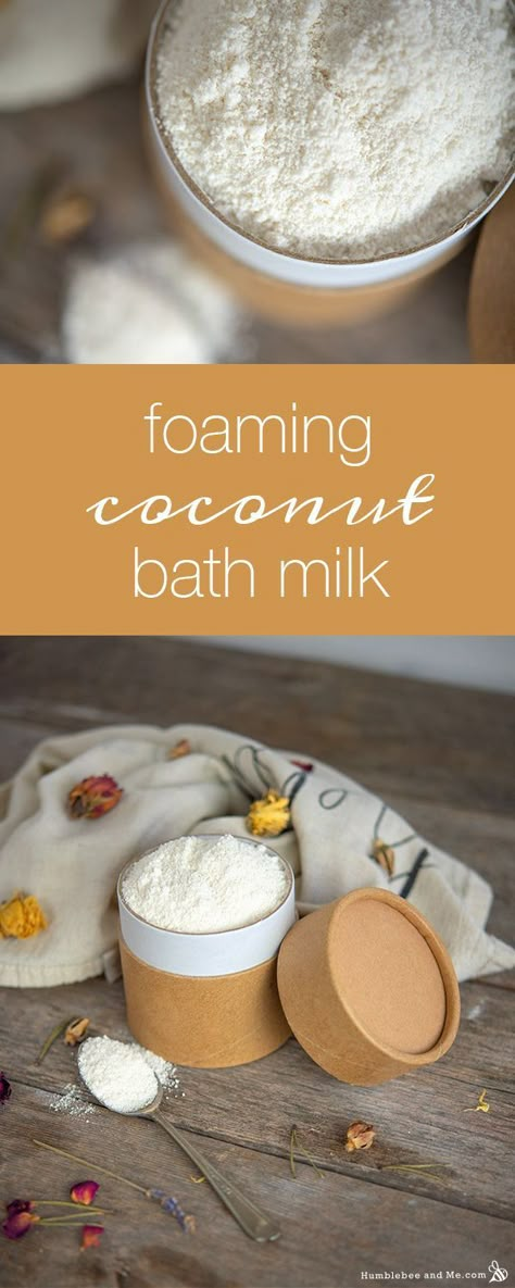 Last year I made some bath bombs that contained both milk powder and a surfactant, and while I loved them, I found that any large amount of milk powder negatively impacted the structural integrity of the bath bombs. I wanted … Continue reading → Milk Bath Recipe, Bath Soak Recipe, Milk Baths, Milk Bath Soak, Bath Milk, Coconut Bath, Homemade Spa, Bath Soaks, Bath Stuff