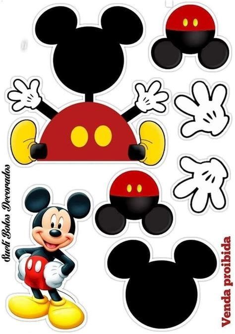 Mickey Craft, Mickey Birthday Cakes, Mickey Mouse Cake Topper, Mickey Mouse Printables, Mickey Mouse House, Mickey Mouse Png, Mickey Decorations, Fiesta Mickey Mouse, Mickey Mouse First Birthday