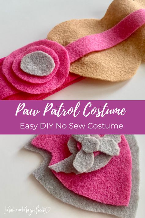 Diy Paw Patrol Halloween Costumes, Skye Halloween Costume Diy, Everest Halloween Costume, Paw Patrol Costumes Diy, Skye Diy Costume, Sky Halloween Costume Paw Patrol, Diy Skye Paw Patrol Headband, Homemade Paw Patrol Costume, Homemade Skye Paw Patrol Costume